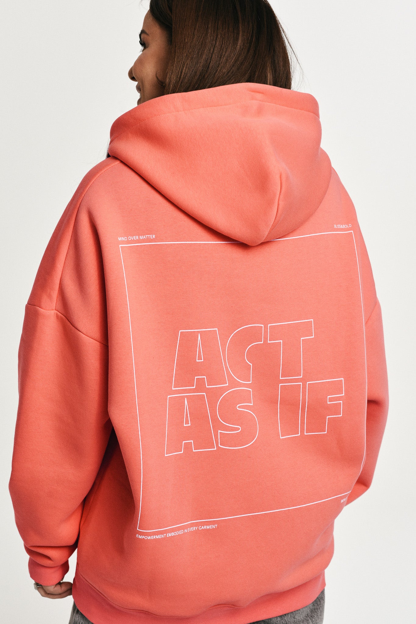 Oversized Hoodie Coral Act as if