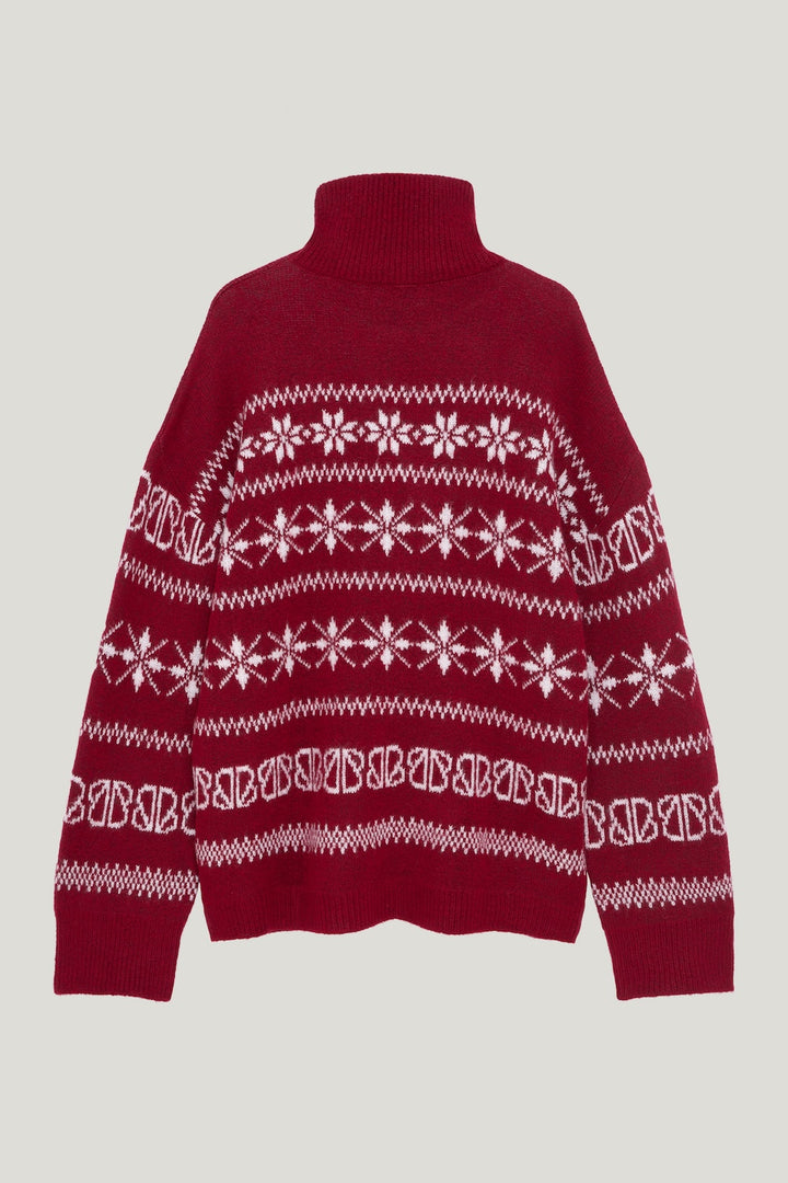 SANTA FAN CLUB KNIT JUMPER BORDEAUX