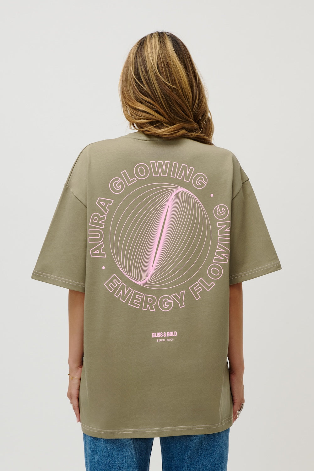 OVERSIZED SHIRT KHAKI AURA GLOWING ENERGY FLOWING