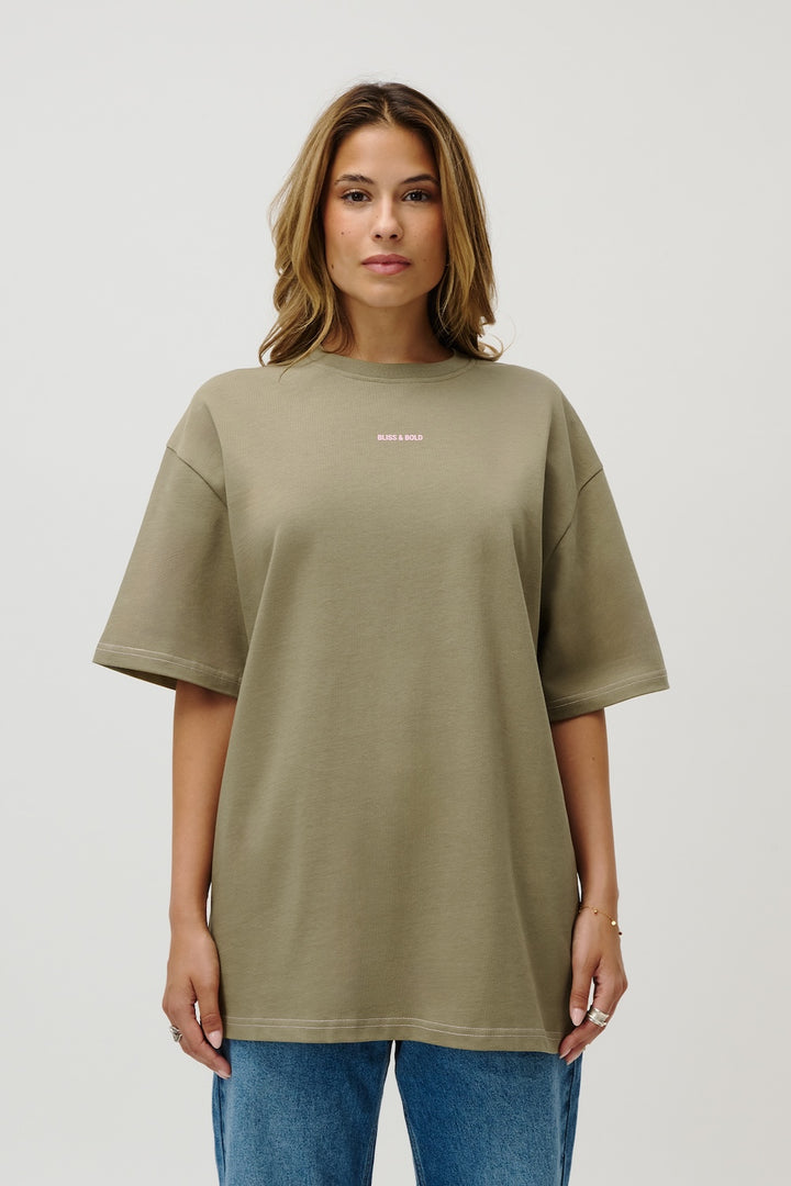 OVERSIZED SHIRT KHAKI AURA GLOWING ENERGY FLOWING