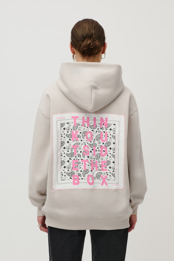 OVERSIZED HOODIE GREIGE SEYDA THINK OUTSIDE THE BOX