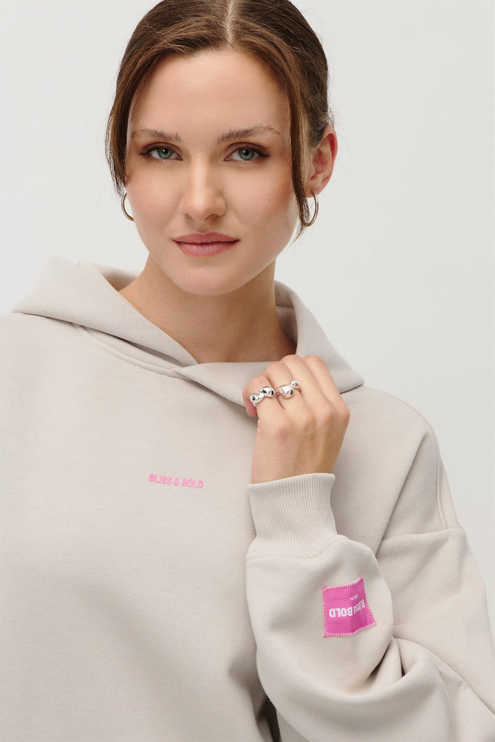 OVERSIZED HOODIE GREIGE SEYDA THINK OUTSIDE THE BOX