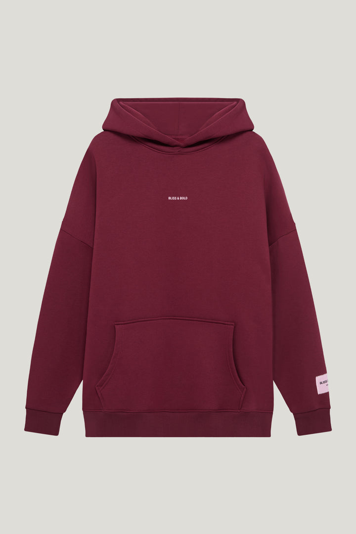 SEYDA OVERSIZED HOODIE BURGUNDY TRUST THE PROCESS
