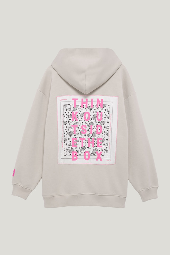 OVERSIZED HOODIE GREIGE SEYDA THINK OUTSIDE THE BOX