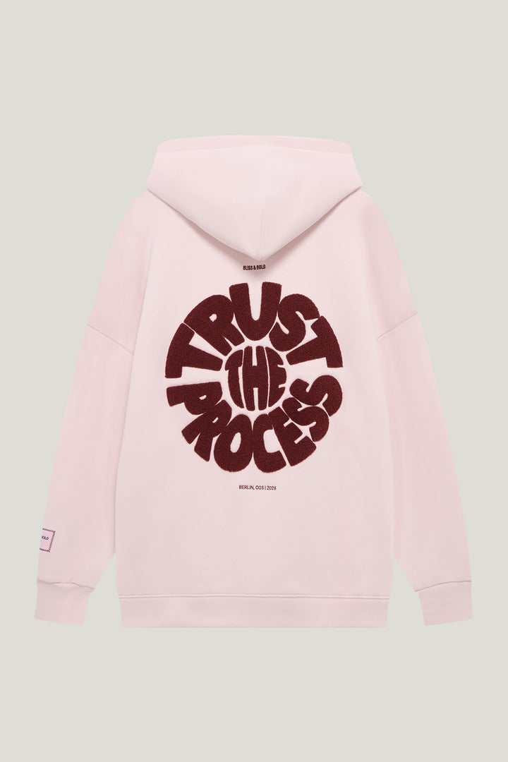 SEYDA OVERSIZED HOODIE PASTEL PINK TRUST THE PROCESS