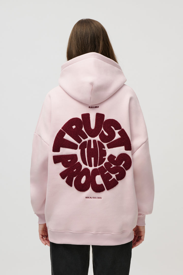 SEYDA OVERSIZED HOODIE PASTEL PINK TRUST THE PROCESS