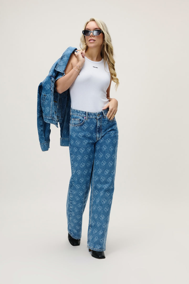 LANEYA DENIM STRAIGHT LEG MID BLUE