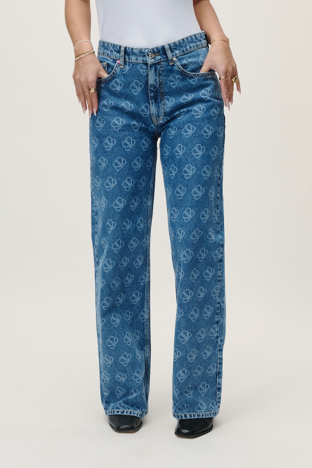 LANEYA DENIM STRAIGHT LEG MID BLUE