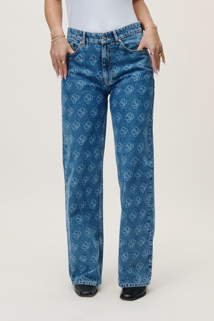 LANEYA DENIM STRAIGHT LEG MID BLUE