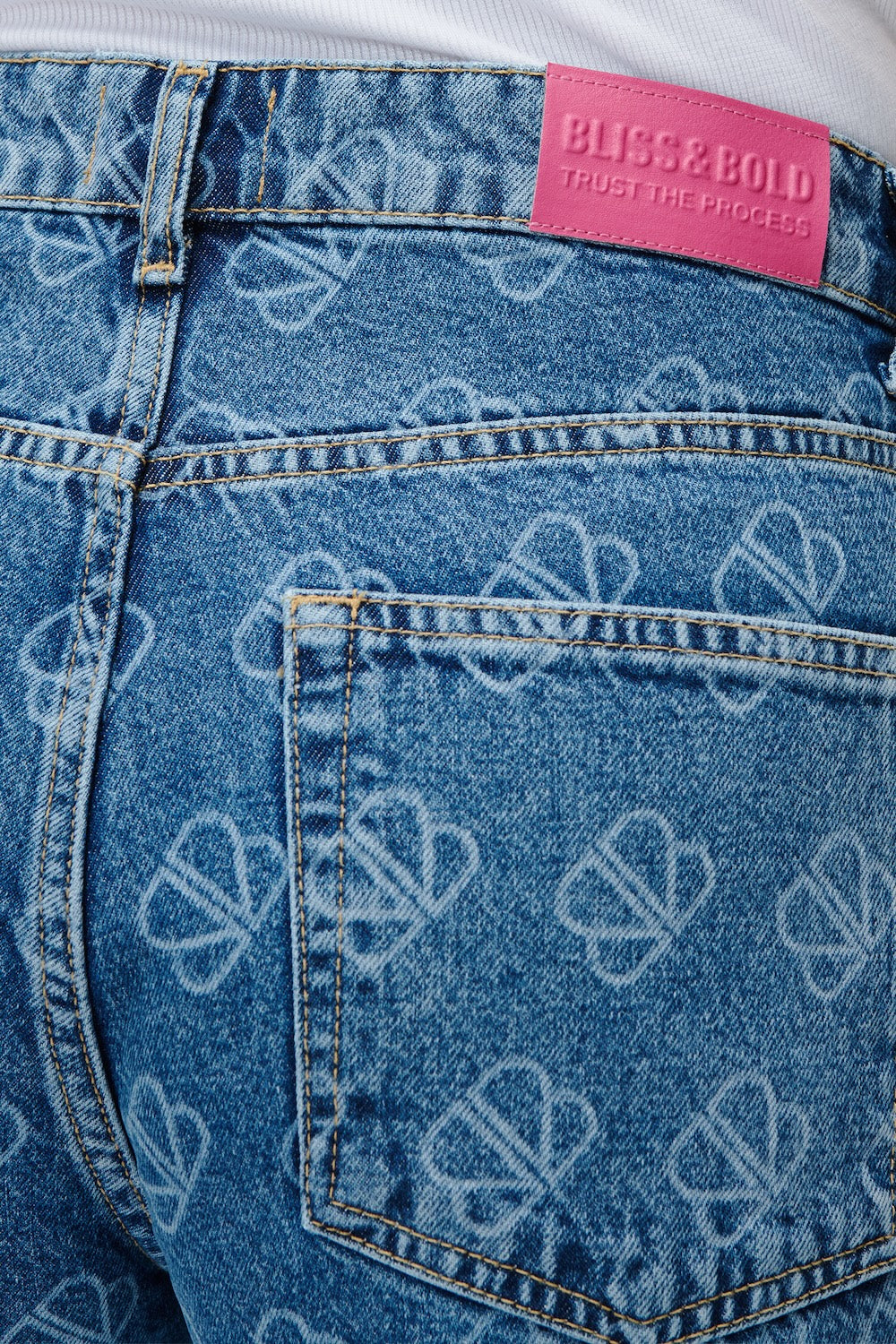 LANEYA DENIM STRAIGHT LEG MID BLUE