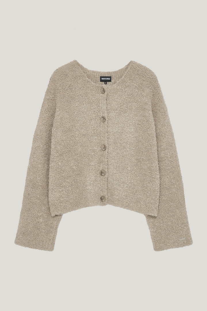 BONNY FLUFFY CARDIGAN GREIGE
