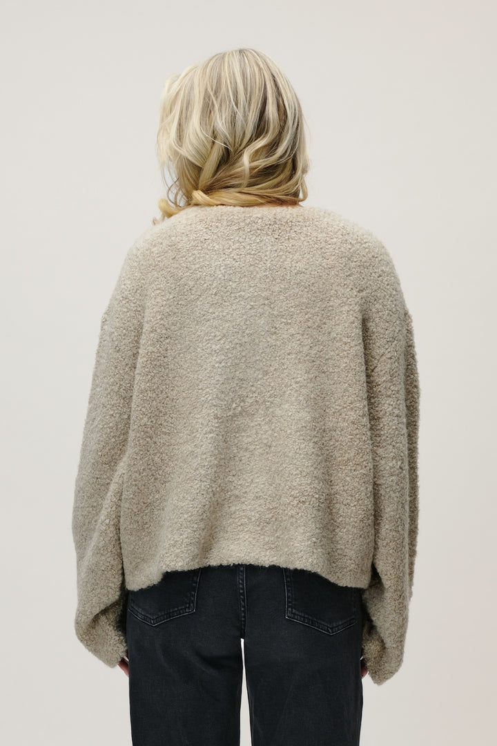 BONNY FLUFFY CARDIGAN GREIGE