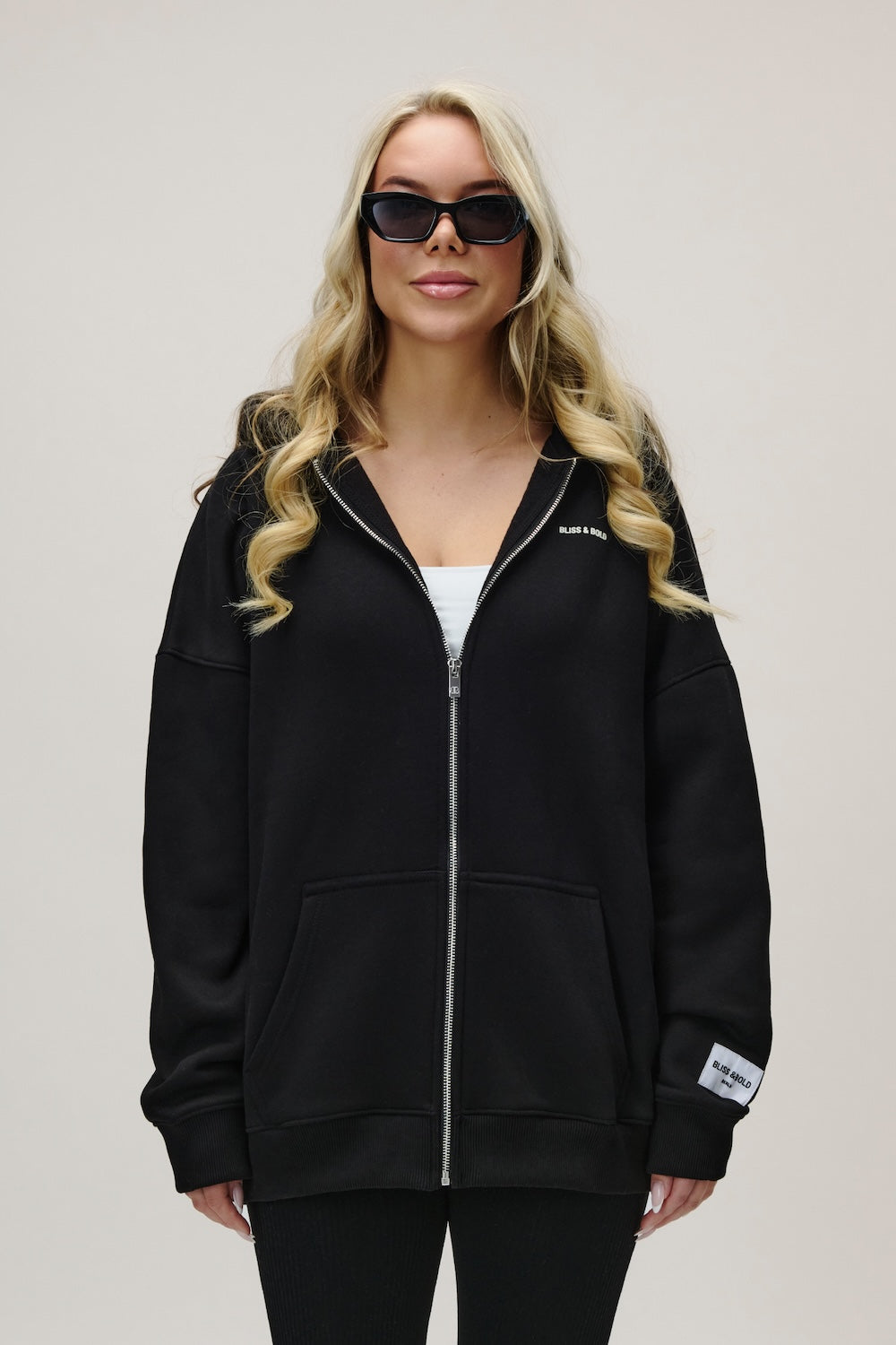 HAYRA OVERSIZED ZIPPER B&B BLACK