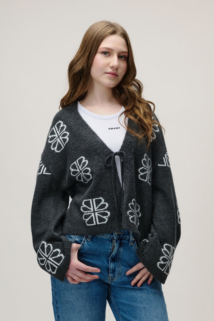 TALA CARDIGAN B&B DARK GREY