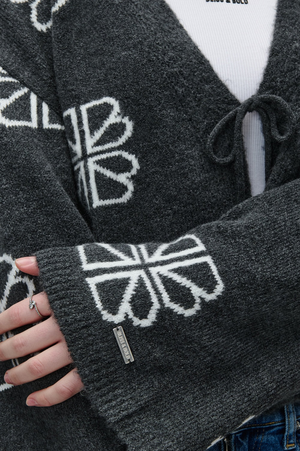 TALA CARDIGAN B&B DARK GREY