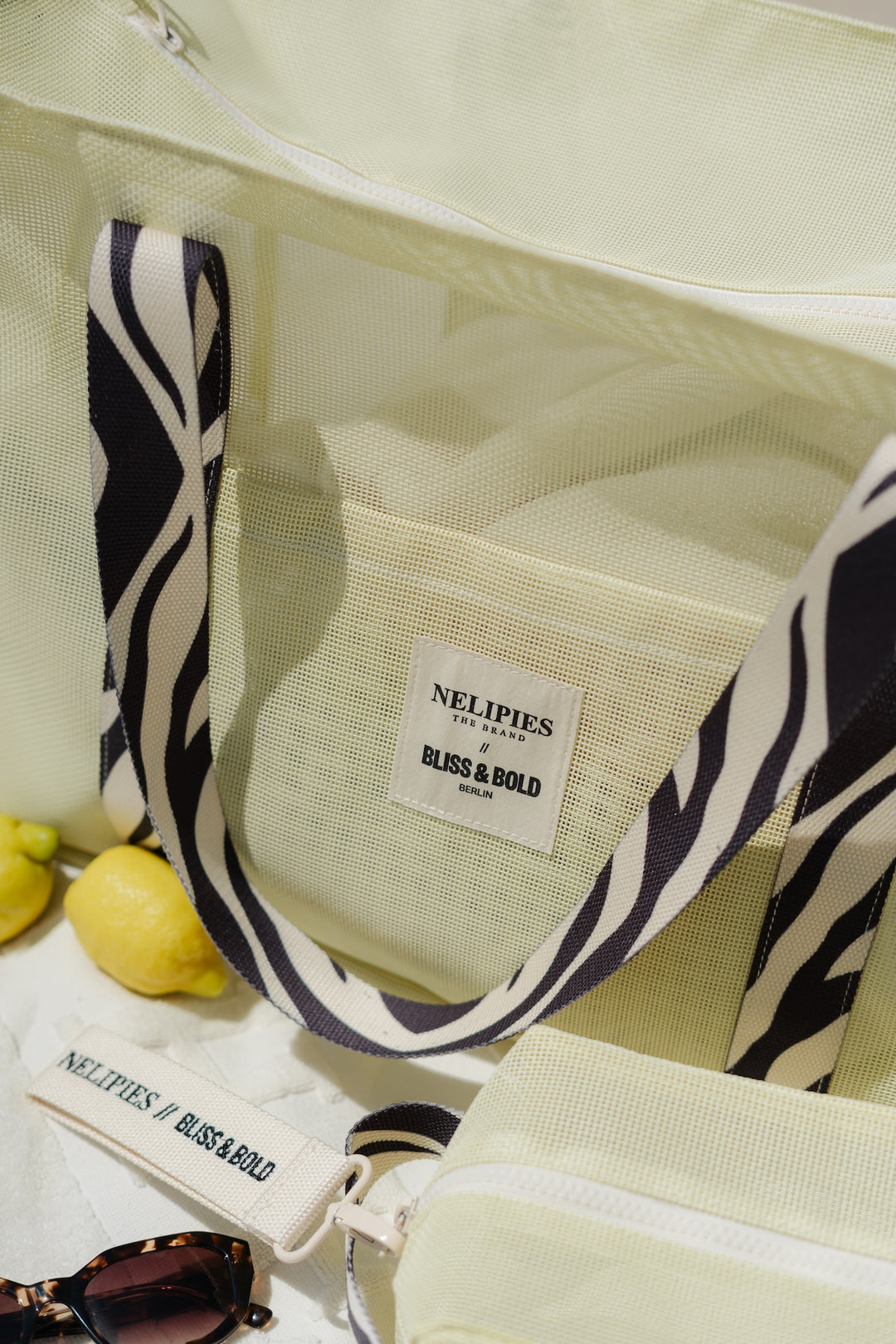 BLISS & BOLD x NELIPIES MESHBAG SET BUTTER YELLOW / ZEBRA