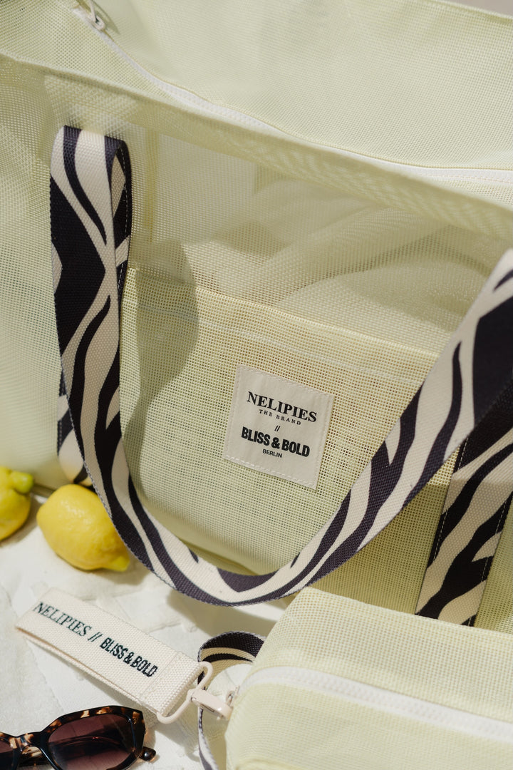 BLISS & BOLD x NELIPIES MESHBAG SET BUTTER YELLOW / ZEBRA