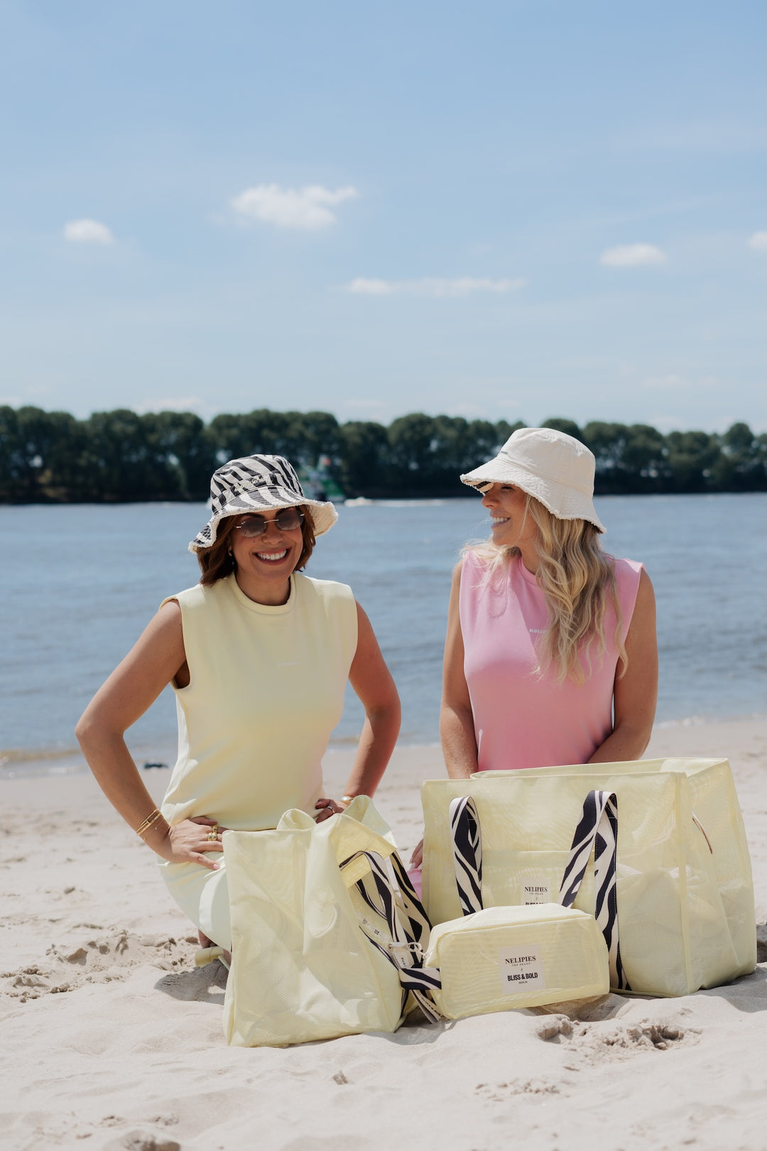 BLISS & BOLD x NELIPIES MESHBAG SET BUTTER YELLOW / ZEBRA