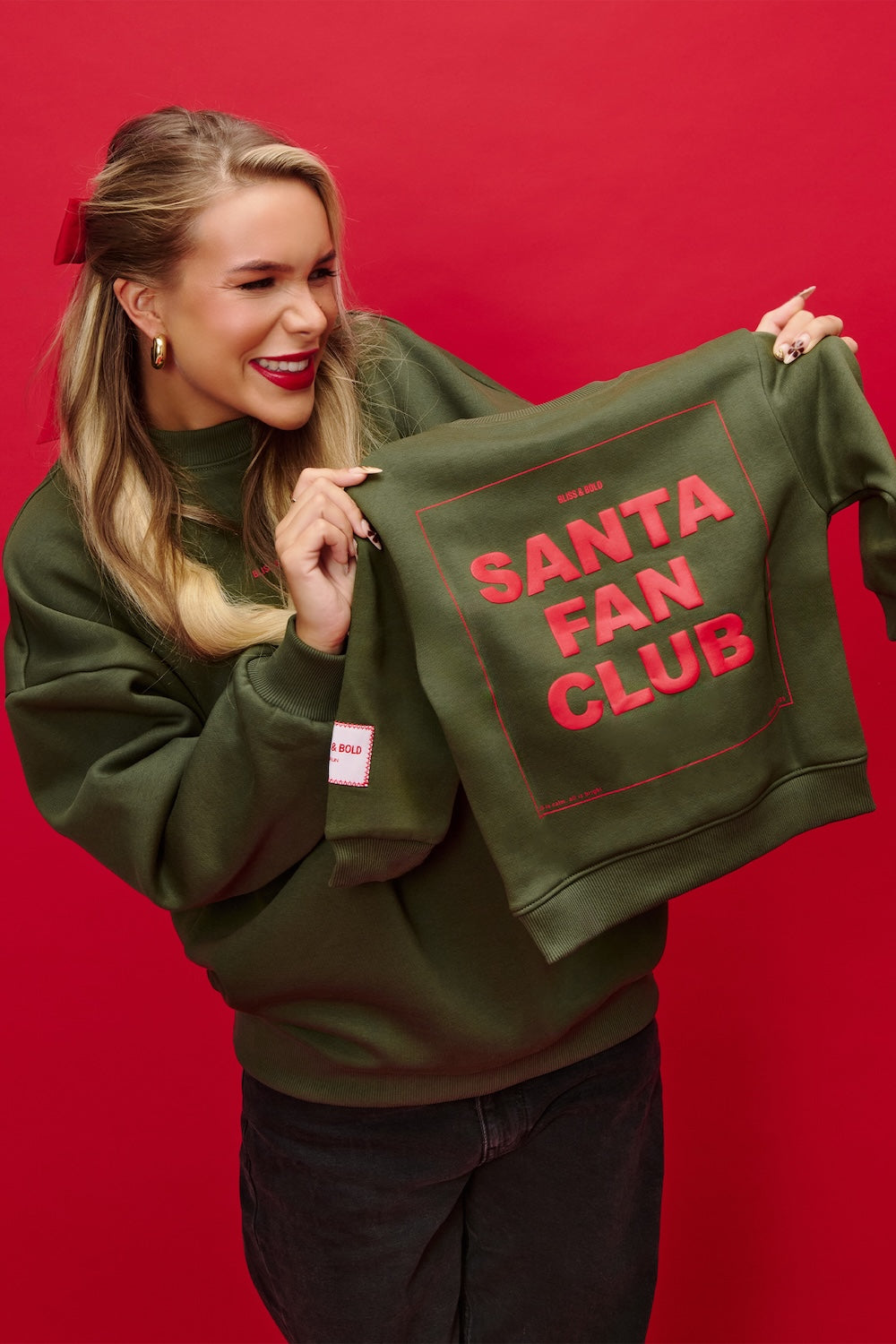 SANTA FAN CLUB SWEATER MINI FOREST GREEN