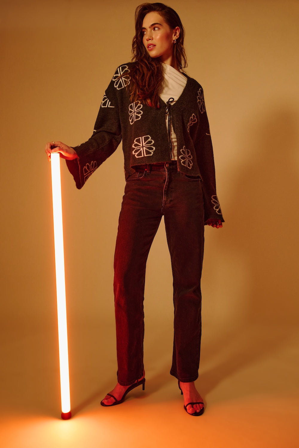 TALA CARDIGAN B&B DARK GREY