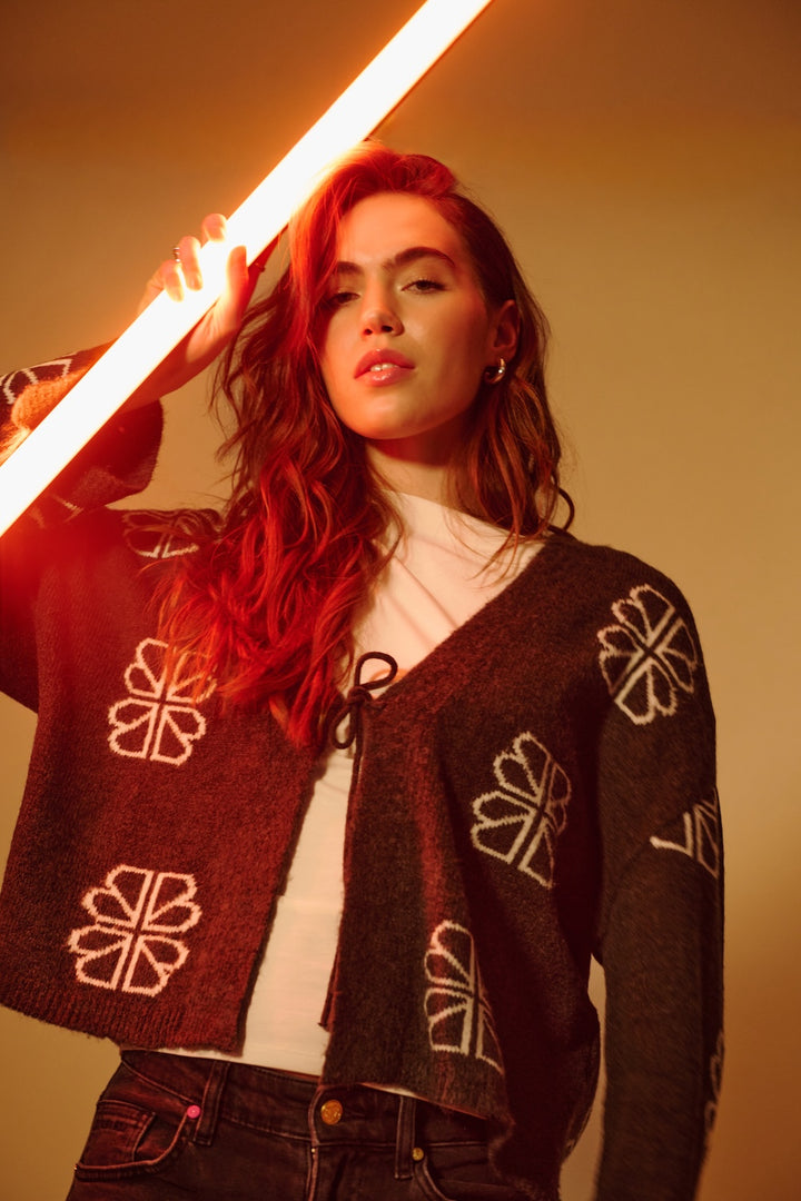 TALA CARDIGAN B&B DARK GREY