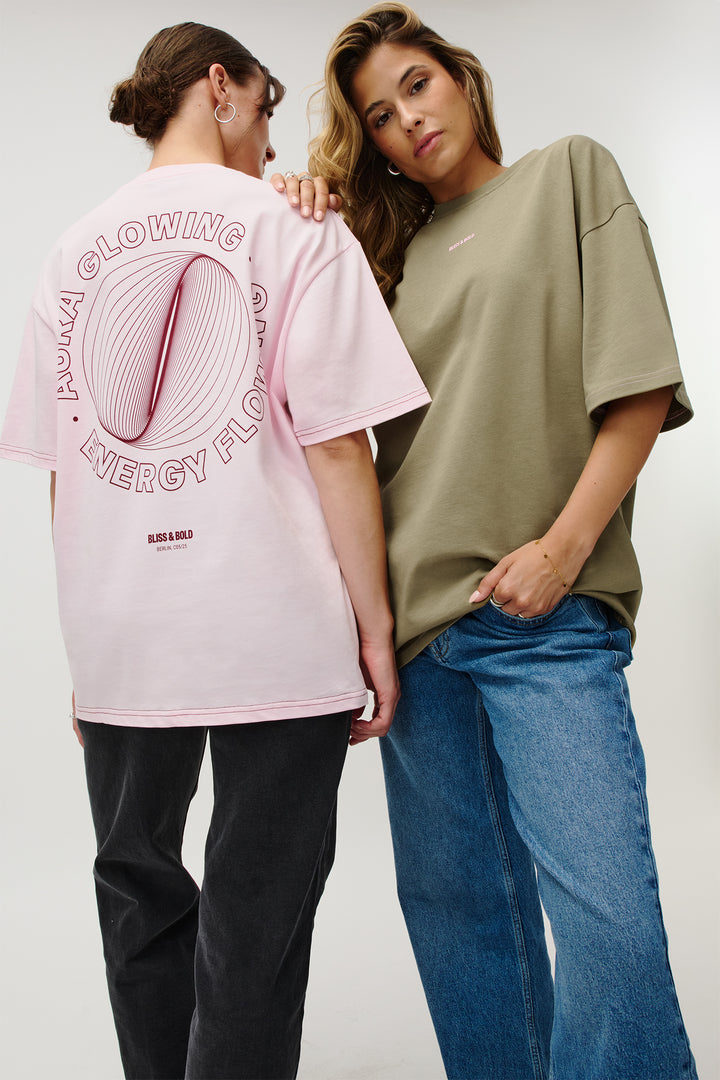 OVERSIZED SHIRT ROSA AURA GLOWING ENERGY FLOWING