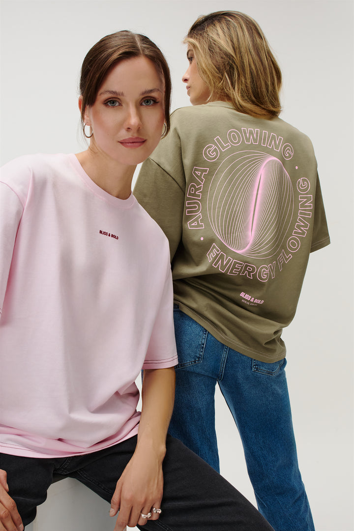 OVERSIZED SHIRT KHAKI AURA GLOWING ENERGY FLOWING