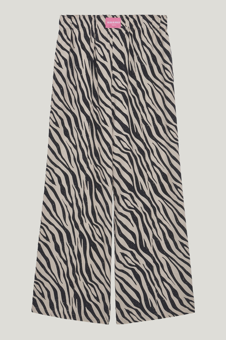 LIZ WOVEN STRAIGHT PANTS ZEBRA