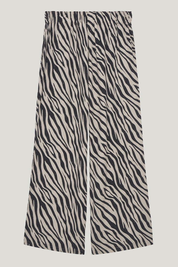 LIZ WOVEN STRAIGHT PANTS ZEBRA