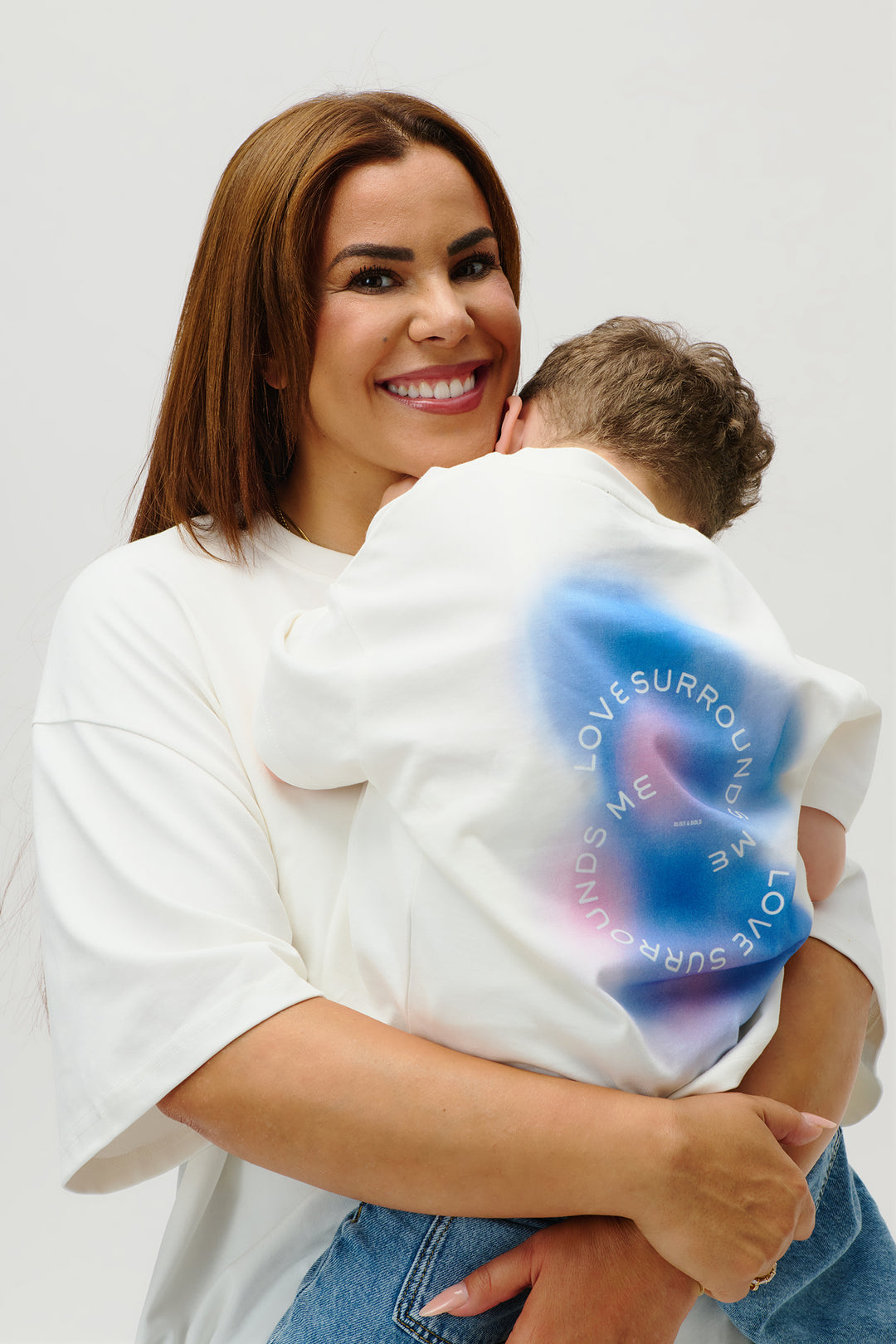 OVERSIZED TSHIRT MINI OFF WHITE LOVE SURROUNDS ME