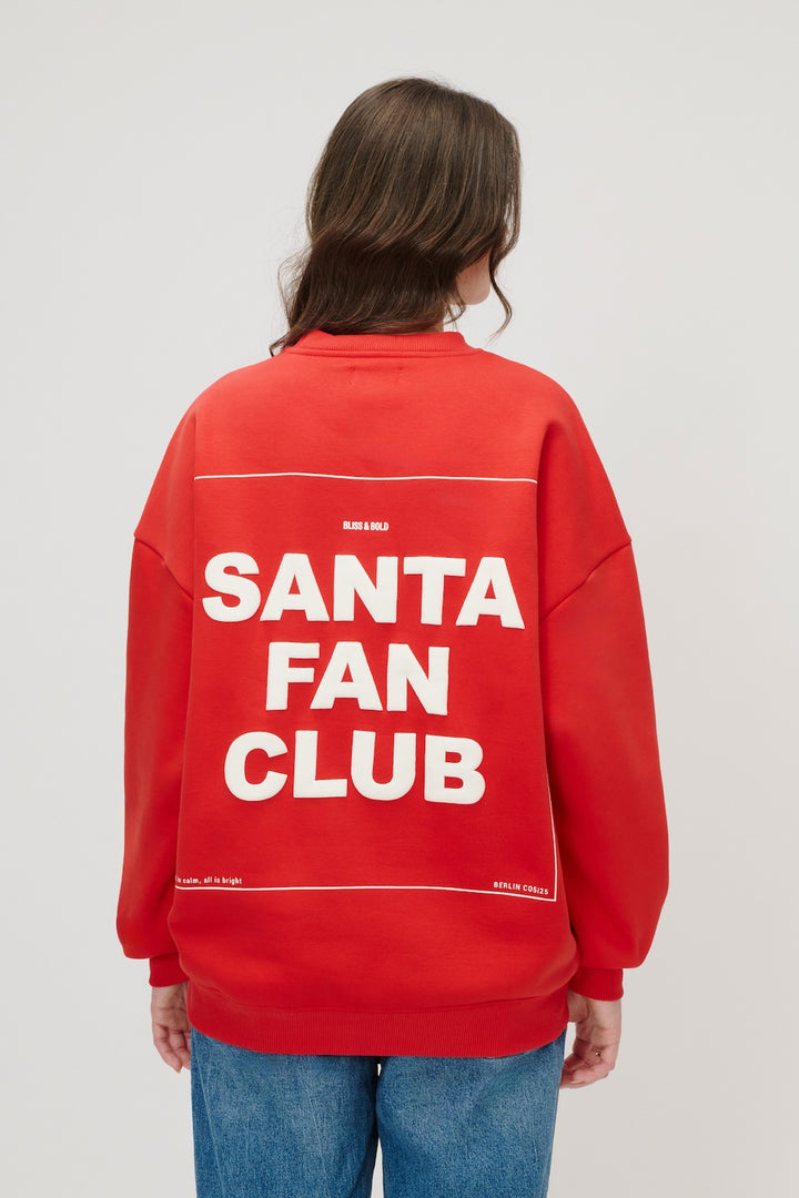 SANTA FAN CLUB SWEATER CHRISTMAS RED