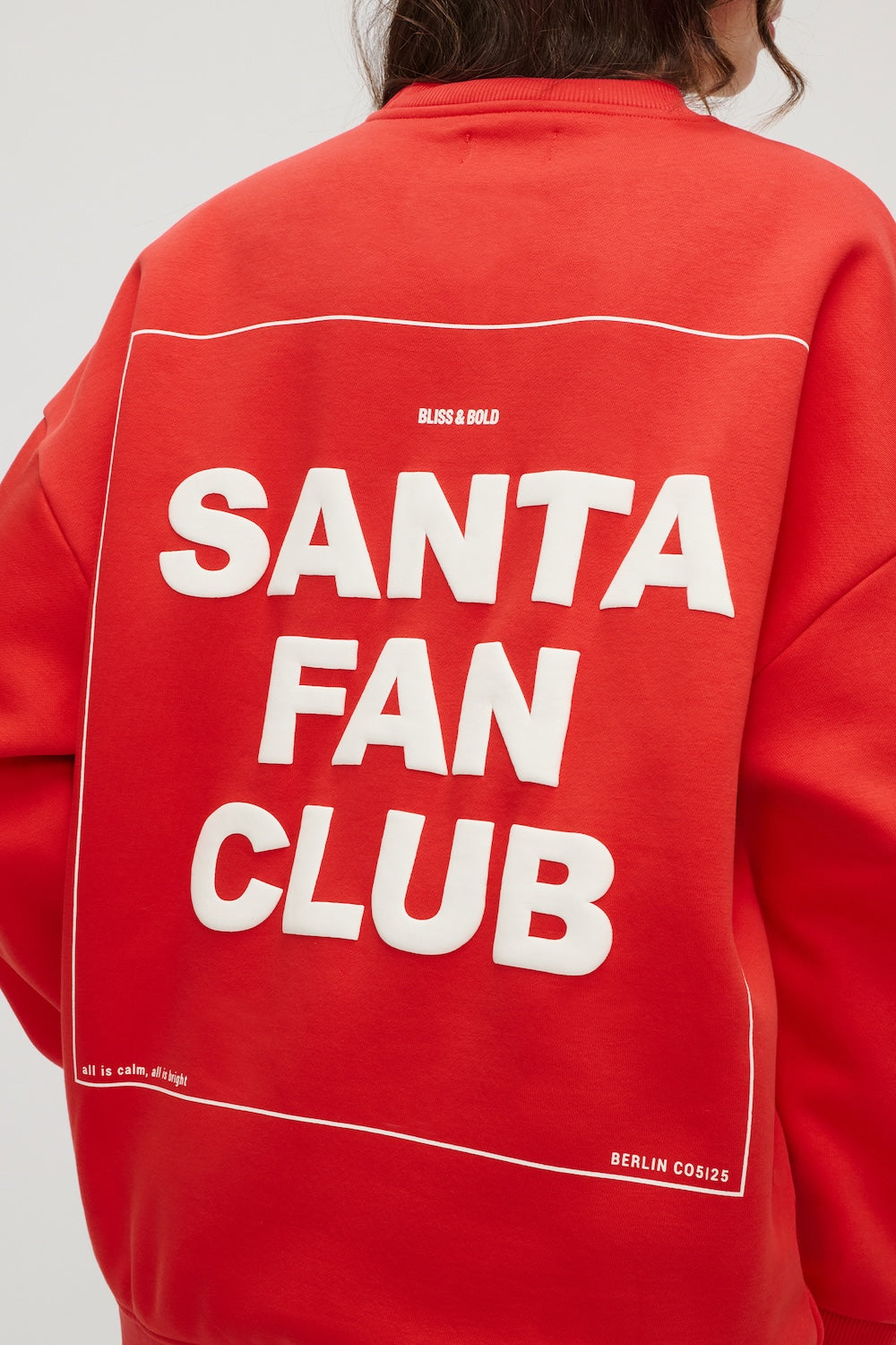 SANTA FAN CLUB SWEATER CHRISTMAS RED